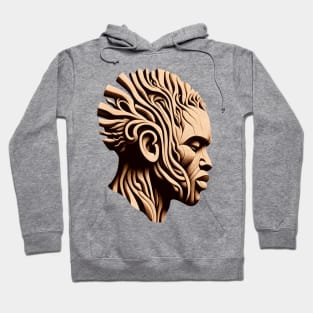 Afrocentric man Wooden Carving Hoodie